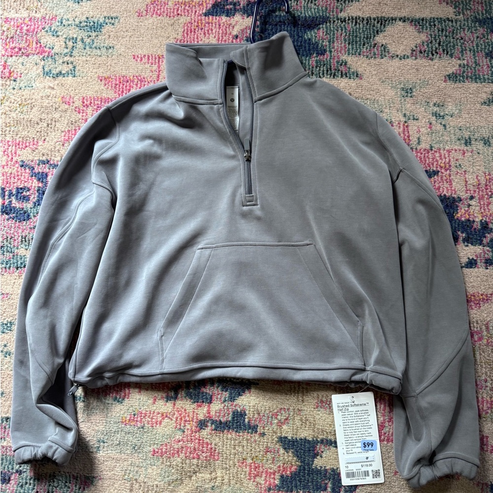 Lululemon Brushed softstreme half zip sz10